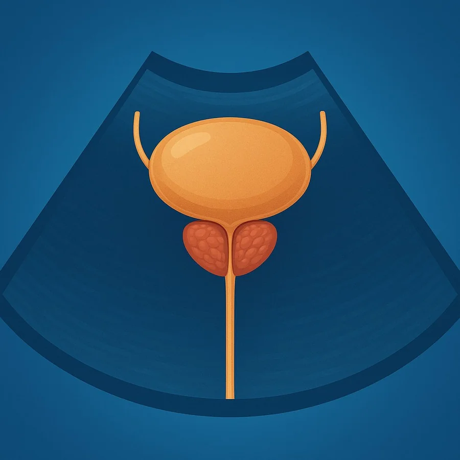 Illustrazione ecografia vescico-prostatica